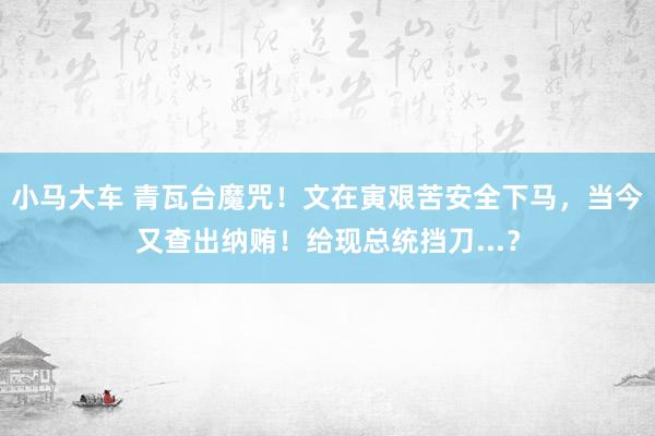 小马大车 青瓦台魔咒！文在寅艰苦安全下马，当今又查出纳贿！给现总统挡刀...？