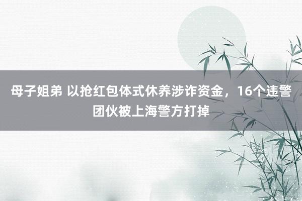 母子姐弟 以抢红包体式休养涉诈资金，16个违警团伙被上海警方打掉