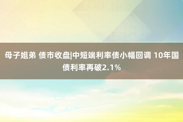 母子姐弟 债市收盘|中短端利率债小幅回调 10年国债利率再破2.1%