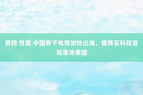 男同 性愛 中国骨子电商加快出海，值得买科技首站落地泰国