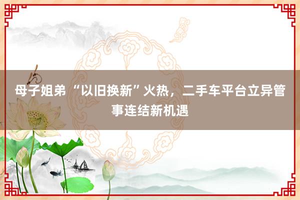 母子姐弟 “以旧换新”火热，二手车平台立异管事连结新机遇