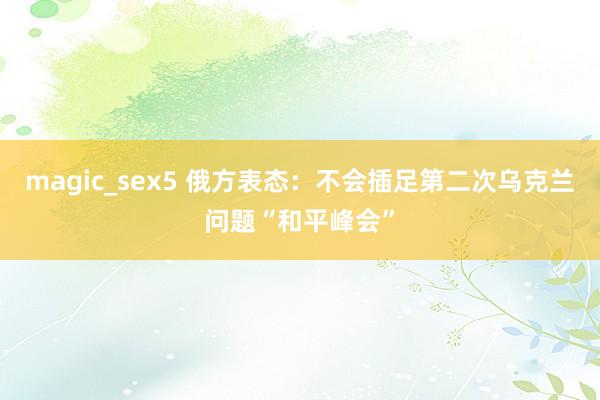 magic_sex5 俄方表态：不会插足第二次乌克兰问题“和平峰会”