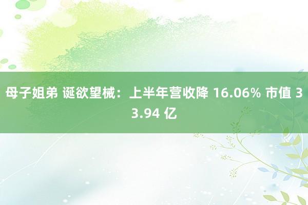 母子姐弟 诞欲望械：上半年营收降 16.06% 市值 33.94 亿