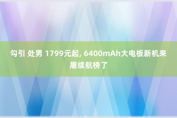 勾引 处男 1799元起， 6400mAh大电板新机来屠续航榜了