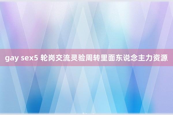 gay sex5 轮岗交流灵验周转里面东说念主力资源