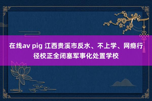 在线av pig 江西贵溪市反水、不上学、网瘾行径校正全闭塞军事化处置学校