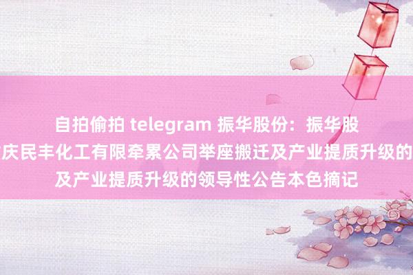 自拍偷拍 telegram 振华股份:  振华股份对于全资子公司重庆民丰化工有限牵累公司举座搬迁及产业提质升级的领导性公告本色摘记