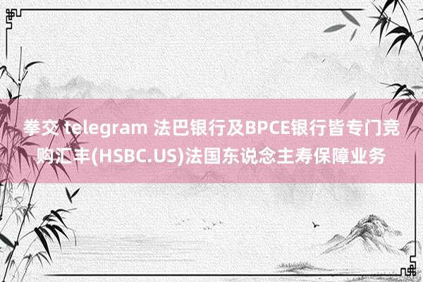 拳交 telegram 法巴银行及BPCE银行皆专门竞购汇丰(HSBC.US)法国东说念主寿保障业务