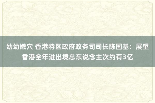 幼幼嫩穴 香港特区政府政务司司长陈国基：展望香港全年进出境总东说念主次约有3亿