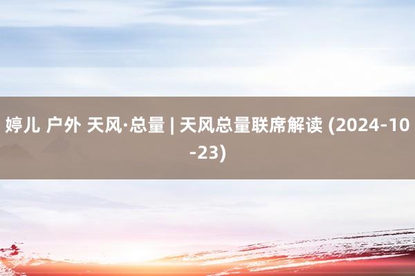 婷儿 户外 天风·总量 | 天风总量联席解读 (2024-10-23)