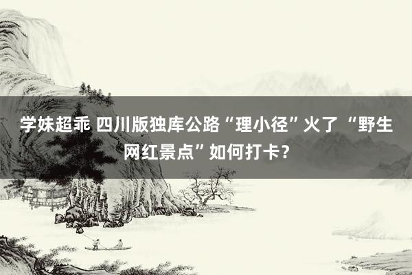 学妹超乖 四川版独库公路“理小径”火了 “野生网红景点”如何打卡？