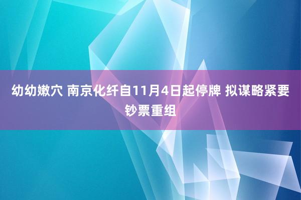 幼幼嫩穴 南京化纤自11月4日起停牌 拟谋略紧要钞票重组