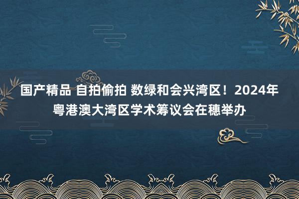 国产精品 自拍偷拍 数绿和会兴湾区！2024年粤港澳大湾区学术筹议会在穗举办