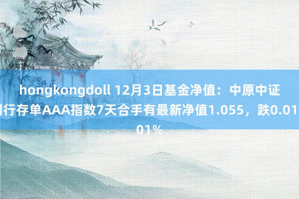 hongkongdoll 12月3日基金净值：中原中证同行存单AAA指数7天合手有最新净值1.055，跌0.01%