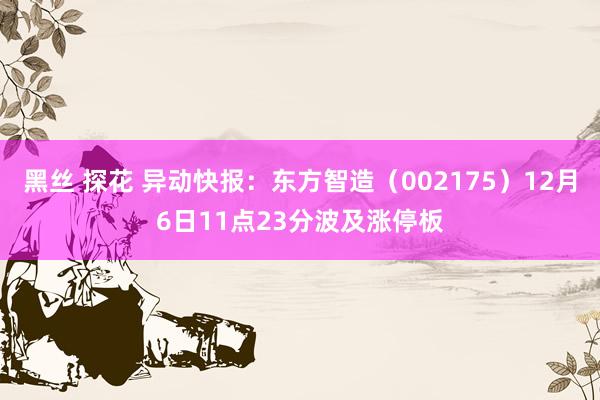 黑丝 探花 异动快报：东方智造（002175）12月6日11点23分波及涨停板