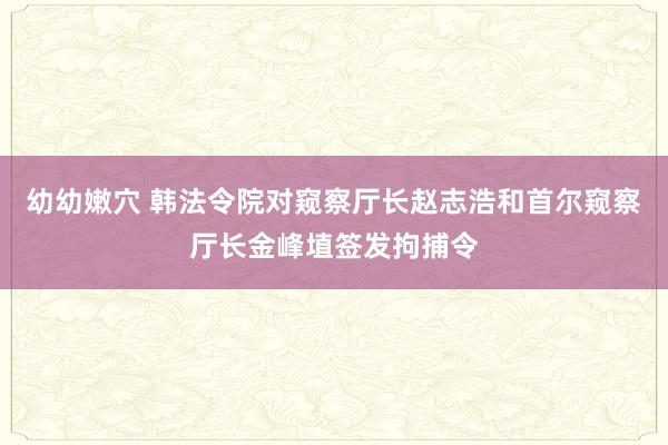 幼幼嫩穴 韩法令院对窥察厅长赵志浩和首尔窥察厅长金峰埴签发拘捕令