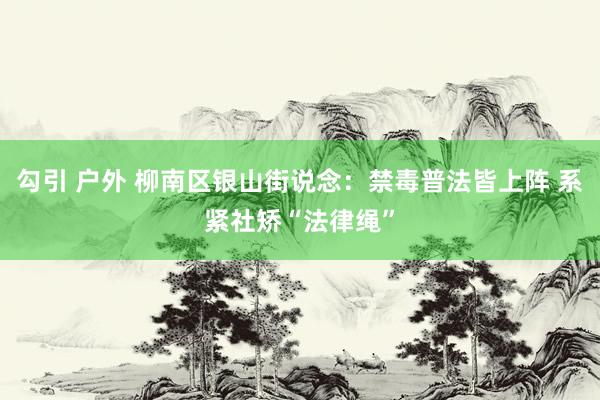 勾引 户外 柳南区银山街说念：禁毒普法皆上阵 系紧社矫“法律绳”