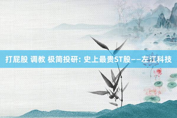 打屁股 调教 极简投研: 史上最贵ST股——左江科技