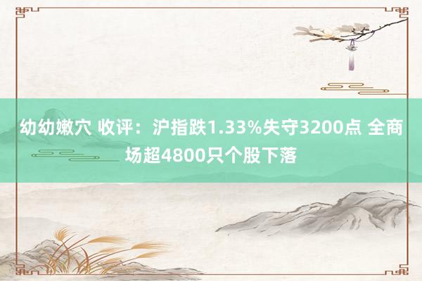 幼幼嫩穴 收评：沪指跌1.33%失守3200点 全商场超4800只个股下落