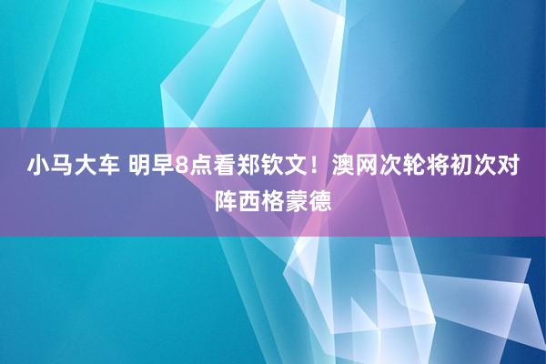 小马大车 明早8点看郑钦文！澳网次轮将初次对阵西格蒙德