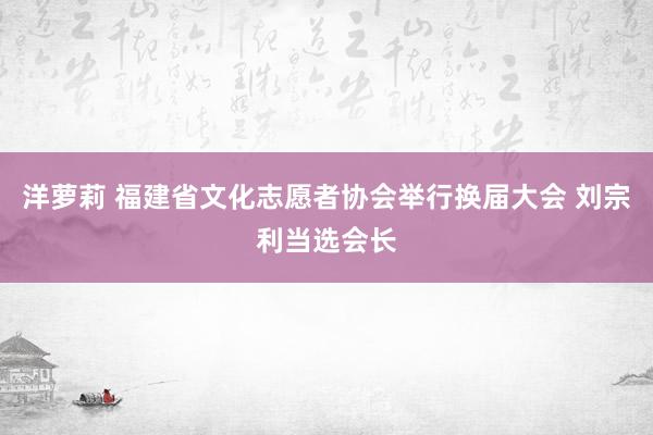 洋萝莉 福建省文化志愿者协会举行换届大会 刘宗利当选会长