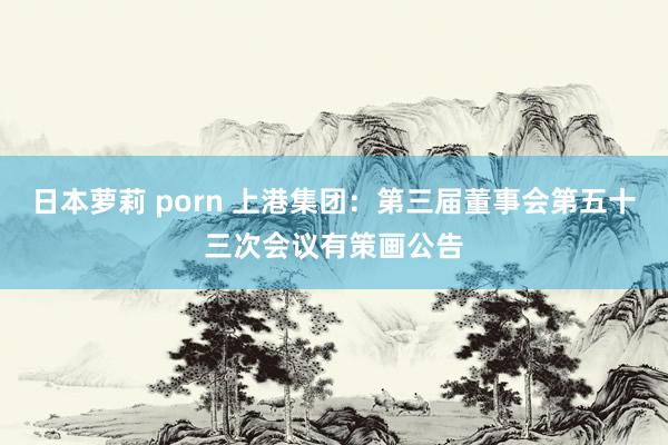 日本萝莉 porn 上港集团：第三届董事会第五十三次会议有策画公告